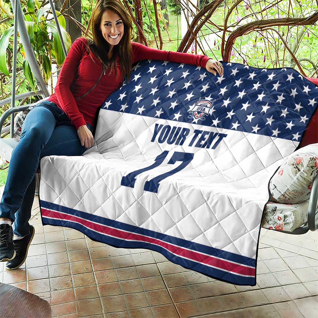 Custom USA Ice Hockey Quilt Sporty Style Go Champions