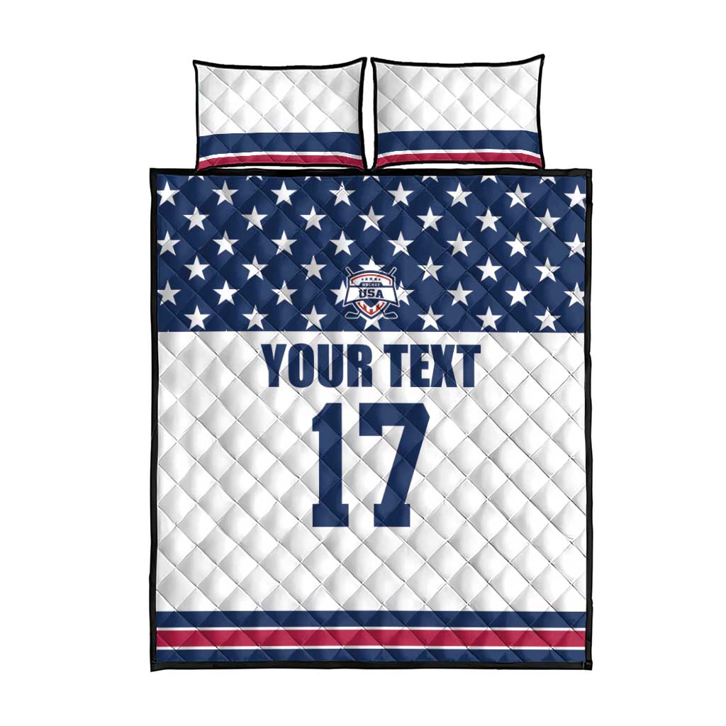 Custom USA Ice Hockey Quilt Bed Set Sporty Style Go Champions