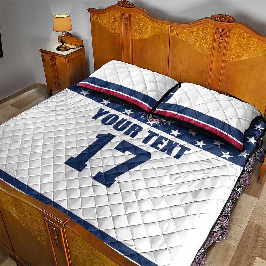 Custom USA Ice Hockey Quilt Bed Set Sporty Style Go Champions
