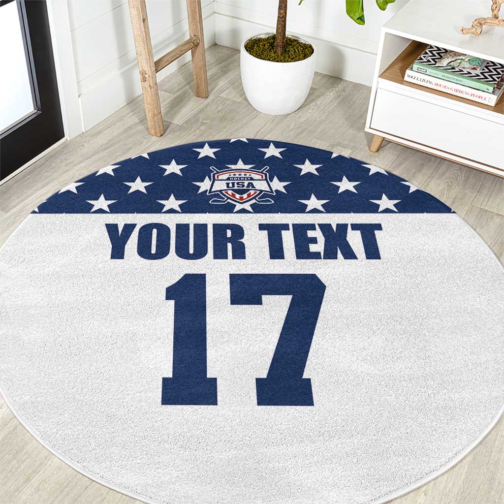 Custom USA Ice Hockey Round Carpet Sporty Style Go Champions