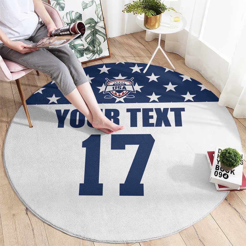 Custom USA Ice Hockey Round Carpet Sporty Style Go Champions
