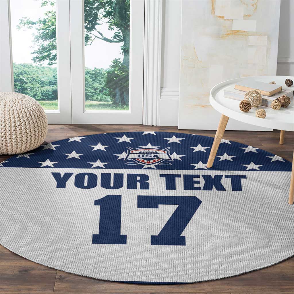 Custom USA Ice Hockey Round Carpet Sporty Style Go Champions