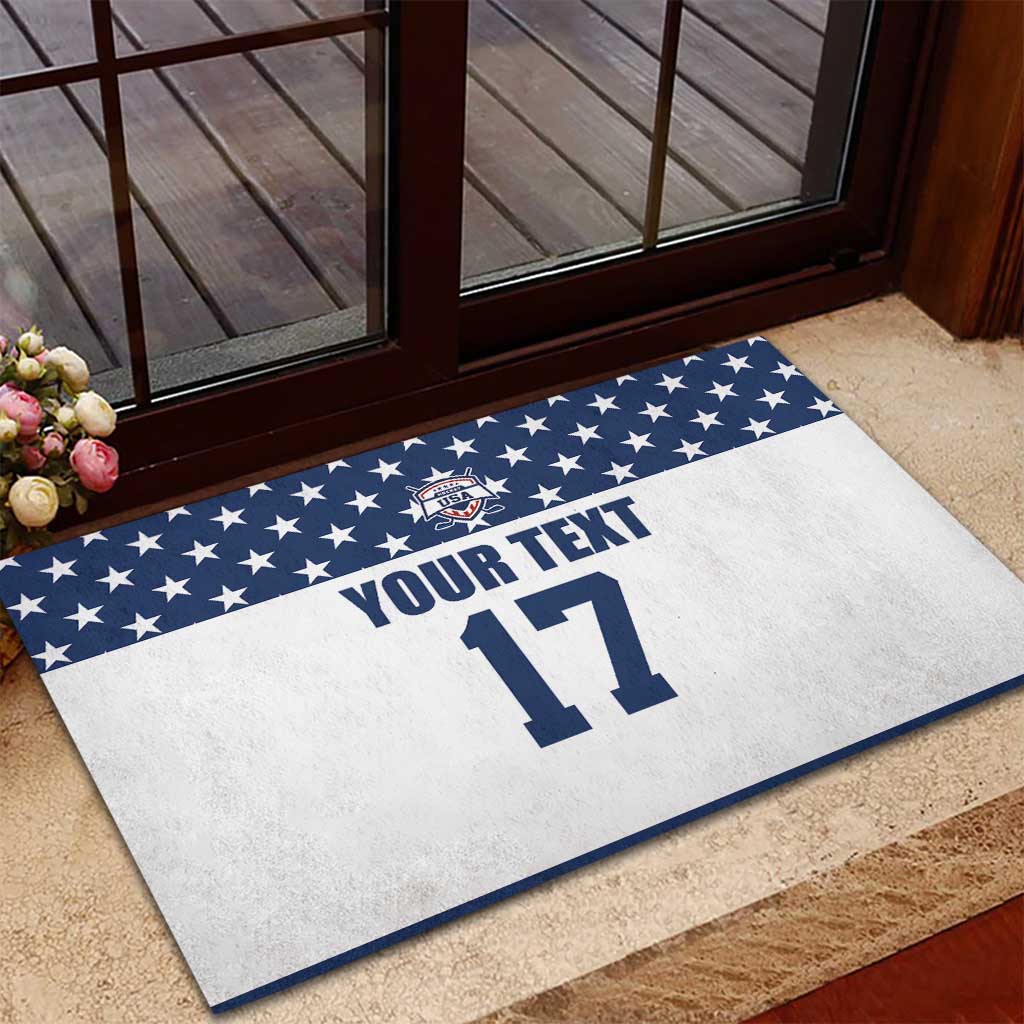Custom USA Ice Hockey Rubber Doormat Sporty Style Go Champions