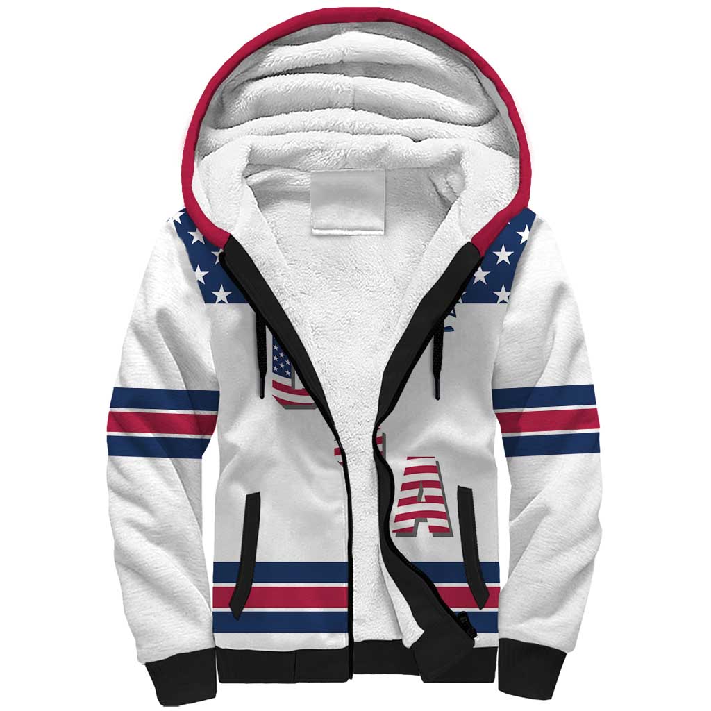 Custom USA Ice Hockey Sherpa Hoodie Sporty Style Go Champions