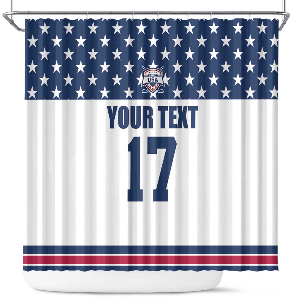 Custom USA Ice Hockey Shower Curtain Sporty Style Go Champions