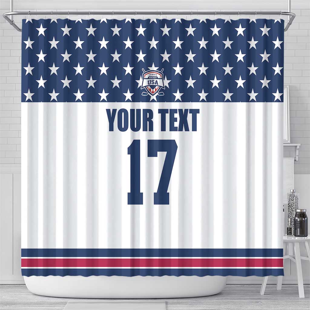 Custom USA Ice Hockey Shower Curtain Sporty Style Go Champions