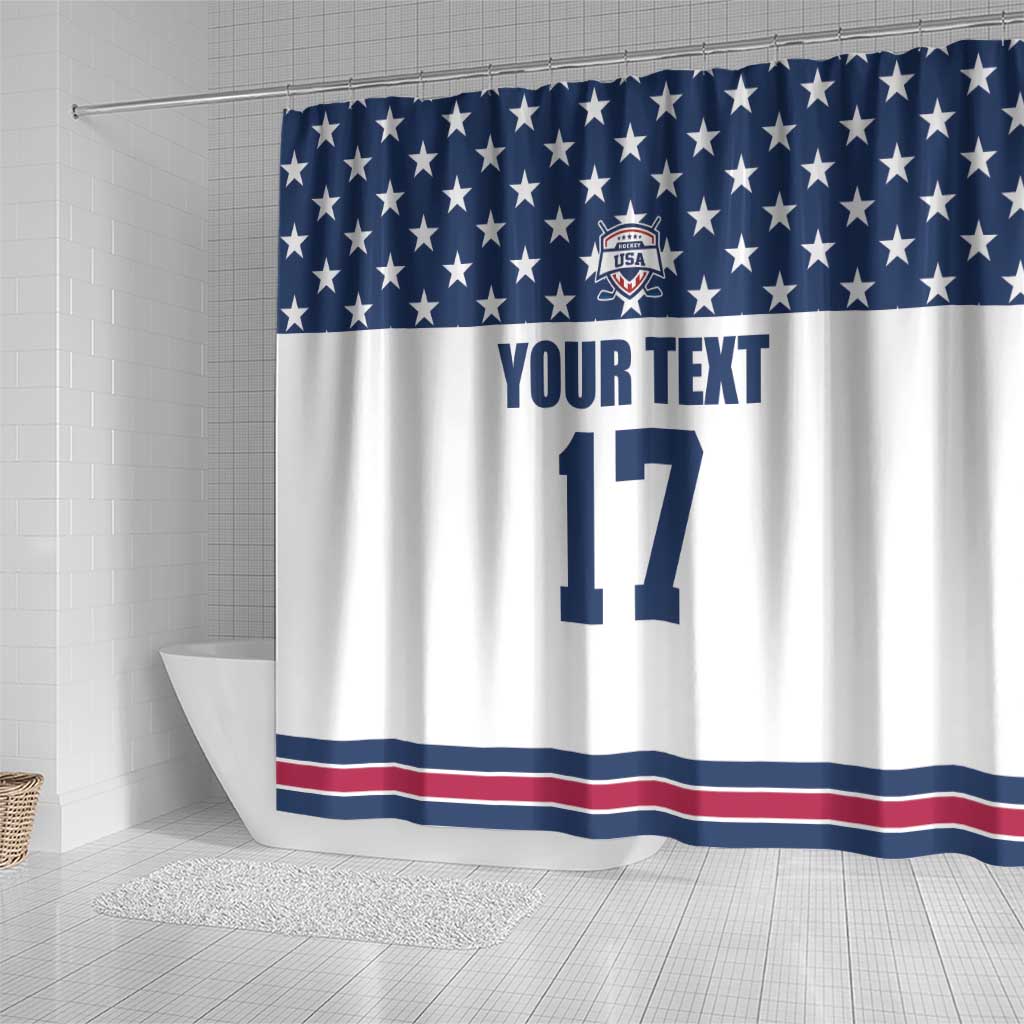 Custom USA Ice Hockey Shower Curtain Sporty Style Go Champions
