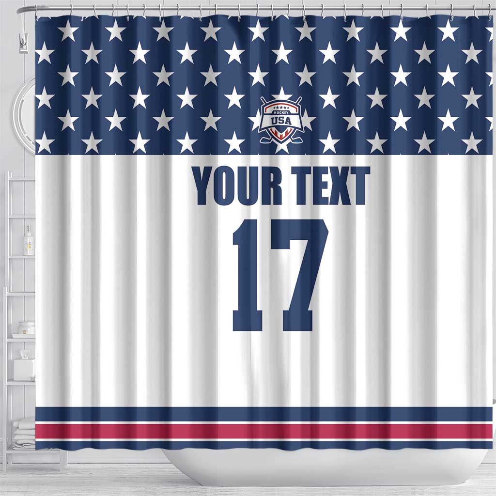 Custom USA Ice Hockey Shower Curtain Sporty Style Go Champions