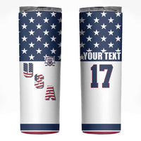 Custom USA Ice Hockey Skinny Tumbler Sporty Style Go Champions
