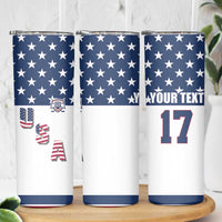 Custom USA Ice Hockey Skinny Tumbler Sporty Style Go Champions