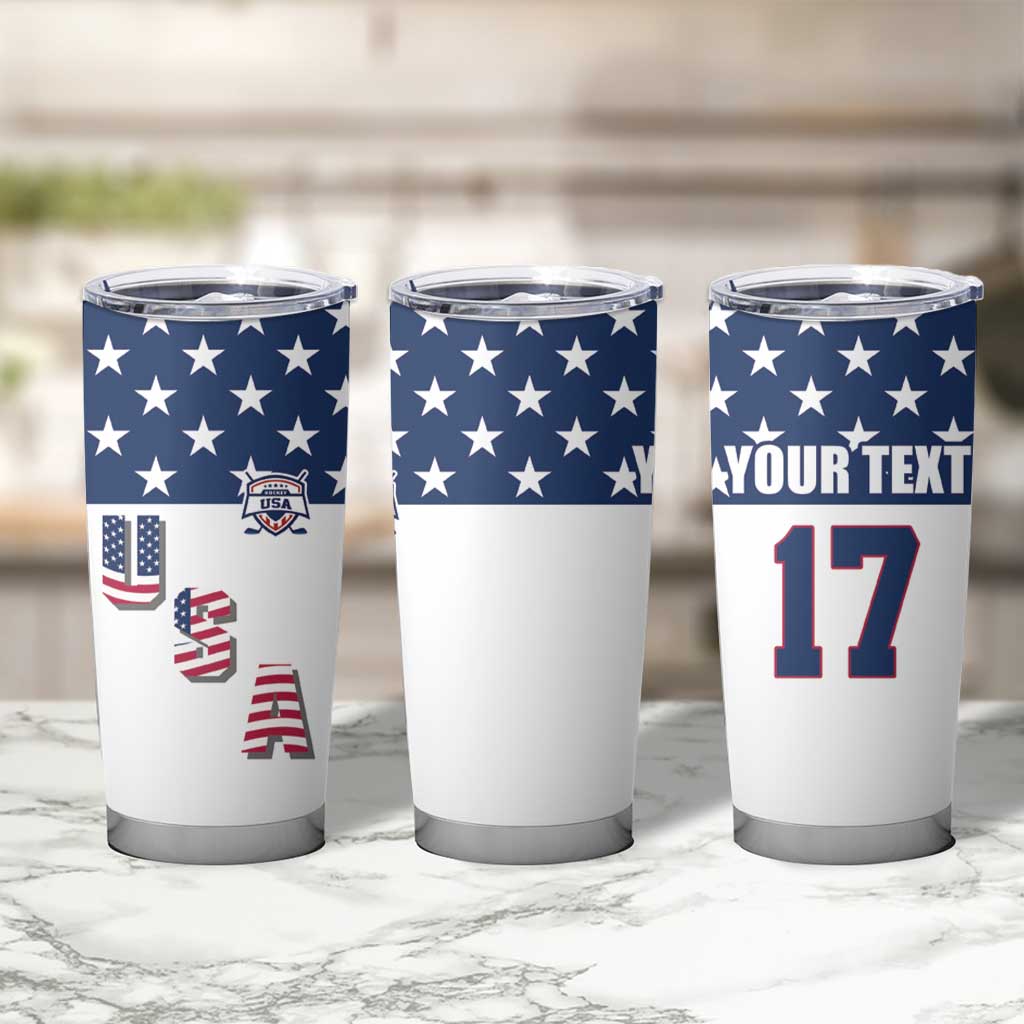 Custom USA Ice Hockey Tumbler Cup Sporty Style Go Champions