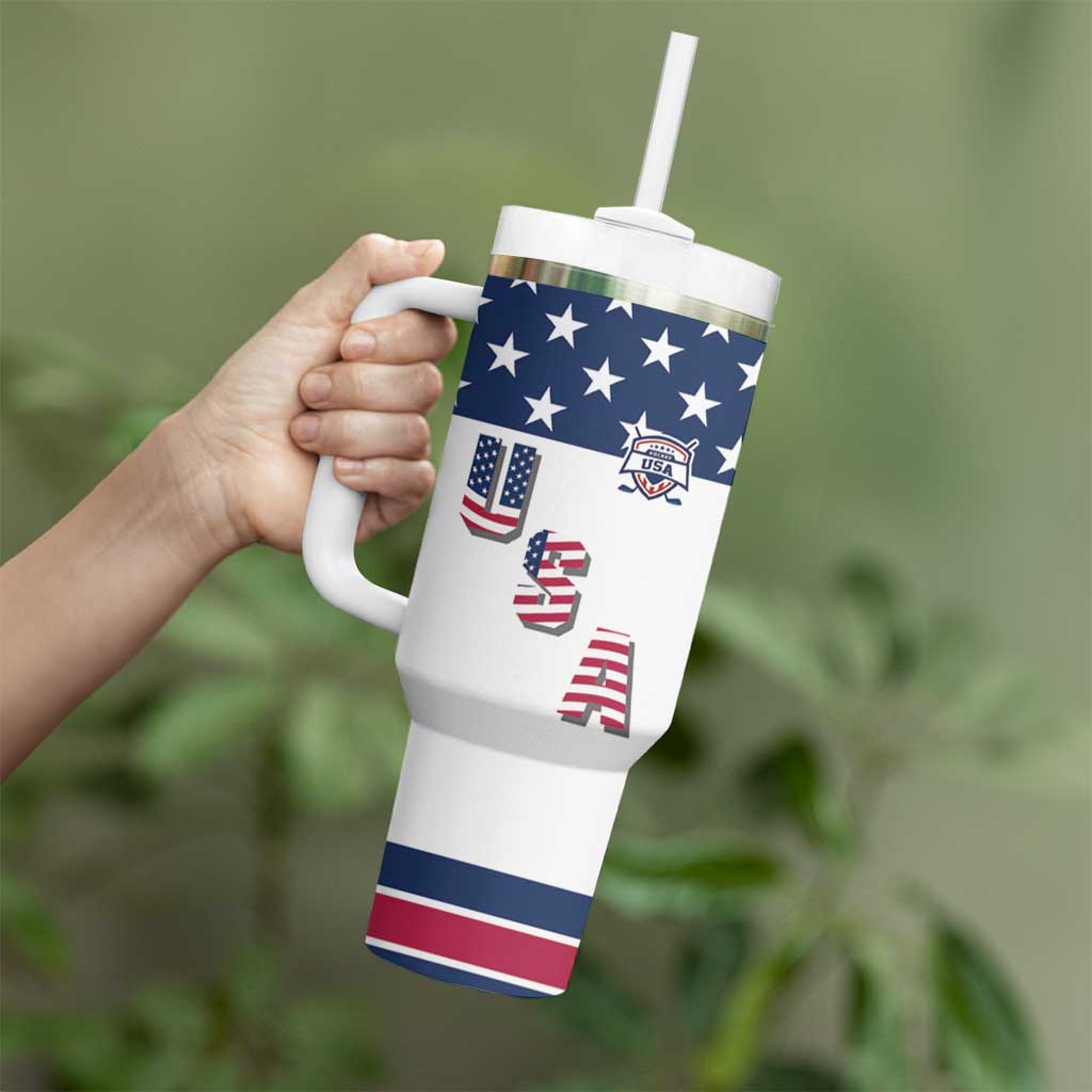 Custom USA Ice Hockey Tumbler With Handle Sporty Style Go Champions