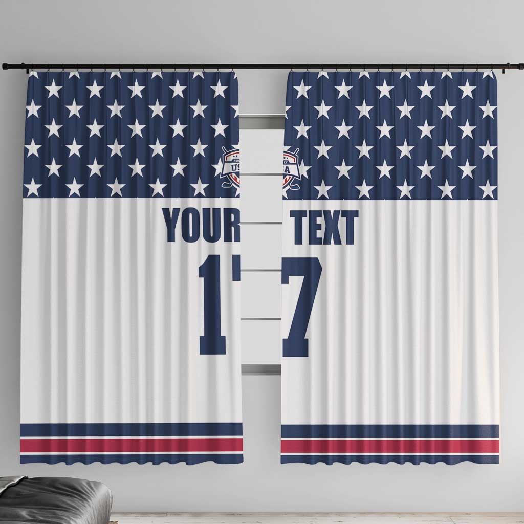 Custom USA Ice Hockey Window Curtain Sporty Style Go Champions