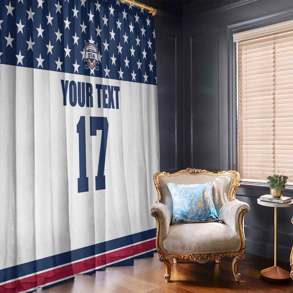 Custom USA Ice Hockey Window Curtain Sporty Style Go Champions