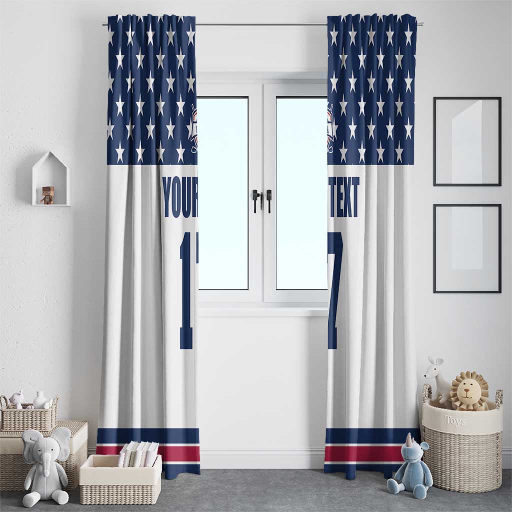 Custom USA Ice Hockey Window Curtain Sporty Style Go Champions