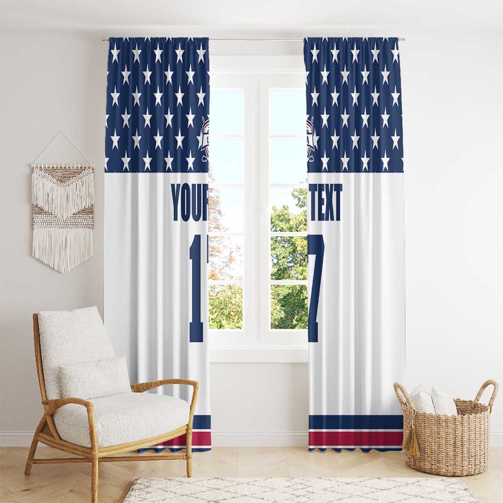 Custom USA Ice Hockey Window Curtain Sporty Style Go Champions