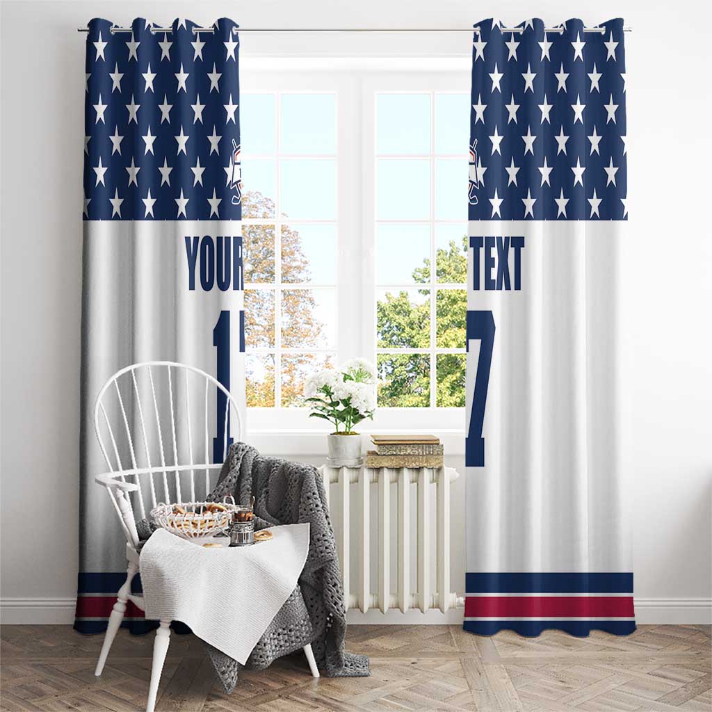 Custom USA Ice Hockey Window Curtain Sporty Style Go Champions