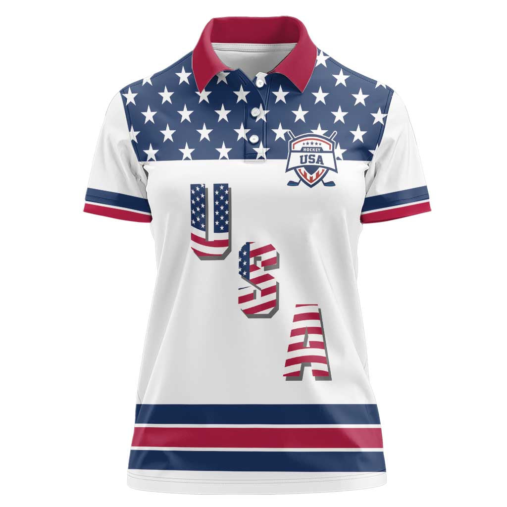Custom USA Ice Hockey Women Polo Shirt Sporty Style Go Champions
