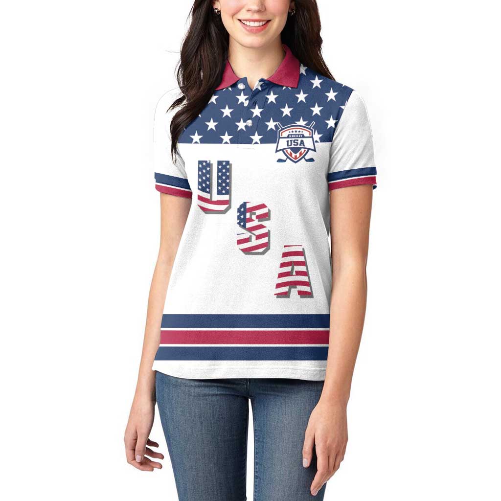 Custom USA Ice Hockey Women Polo Shirt Sporty Style Go Champions