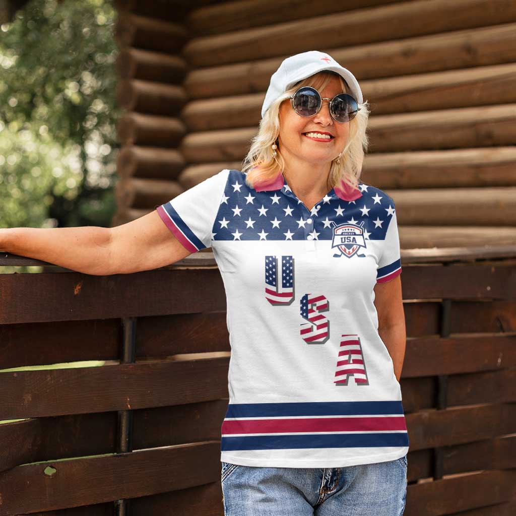 Custom USA Ice Hockey Women Polo Shirt Sporty Style Go Champions