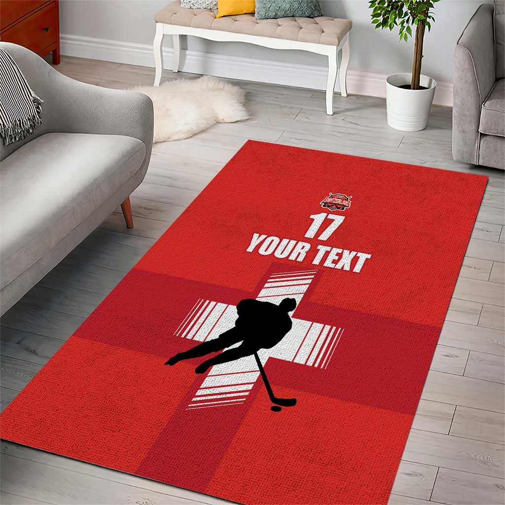 Custom Switzerland Ice Hockey Area Rug La Nati Go Champions