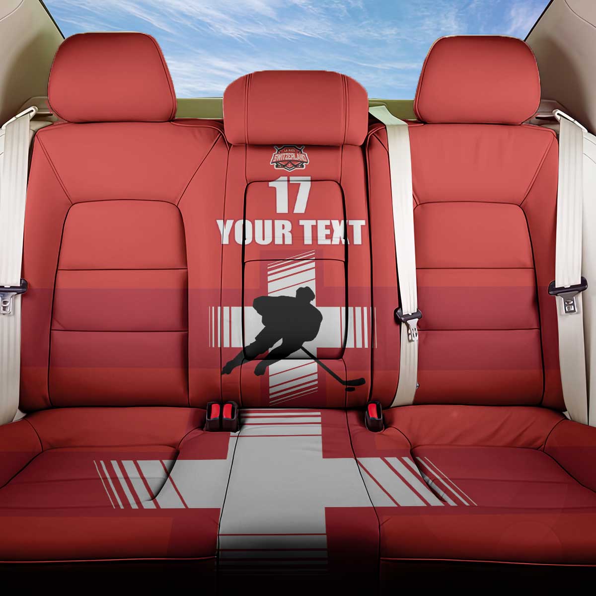 Custom Switzerland Ice Hockey Back Car Seat Cover La Nati Go Champions
