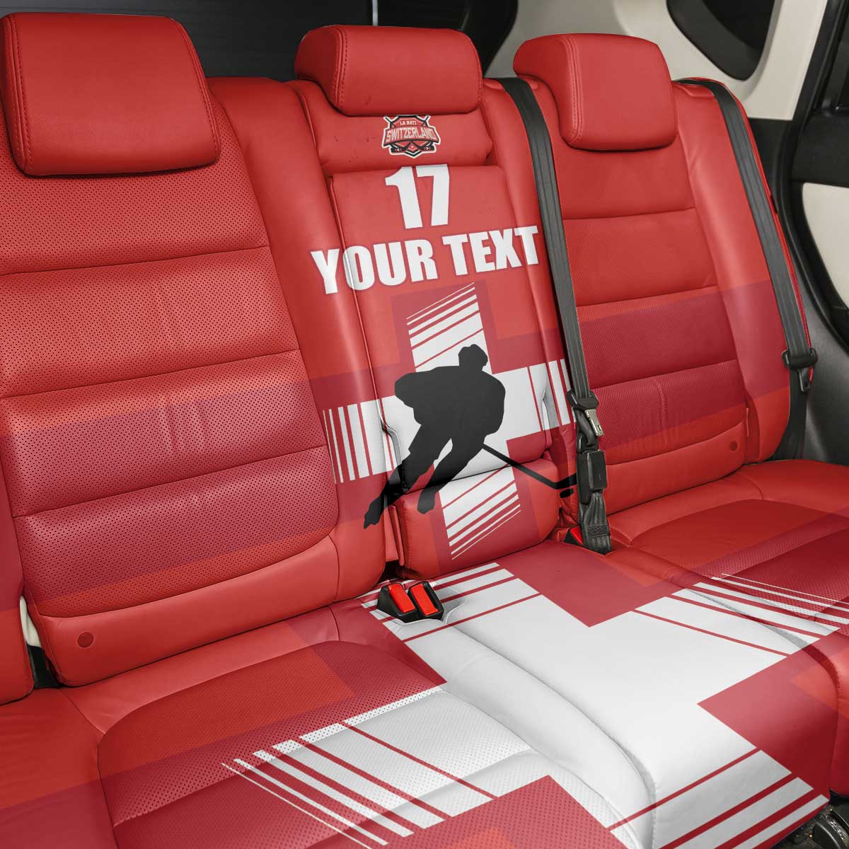 Custom Switzerland Ice Hockey Back Car Seat Cover La Nati Go Champions