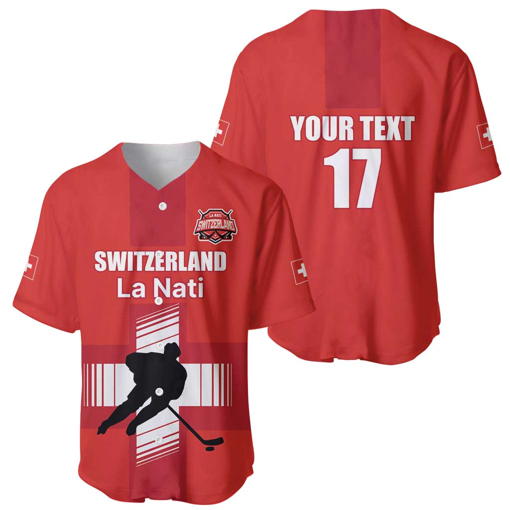 Custom Switzerland Ice Hockey Baseball Jersey La Nati Go Champions