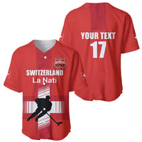 Custom Switzerland Ice Hockey Baseball Jersey La Nati Go Champions