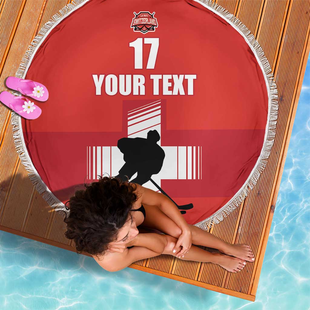 Custom Switzerland Ice Hockey Beach Blanket La Nati Go Champions