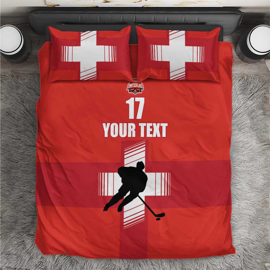 Custom Switzerland Ice Hockey Bedding Set La Nati Go Champions