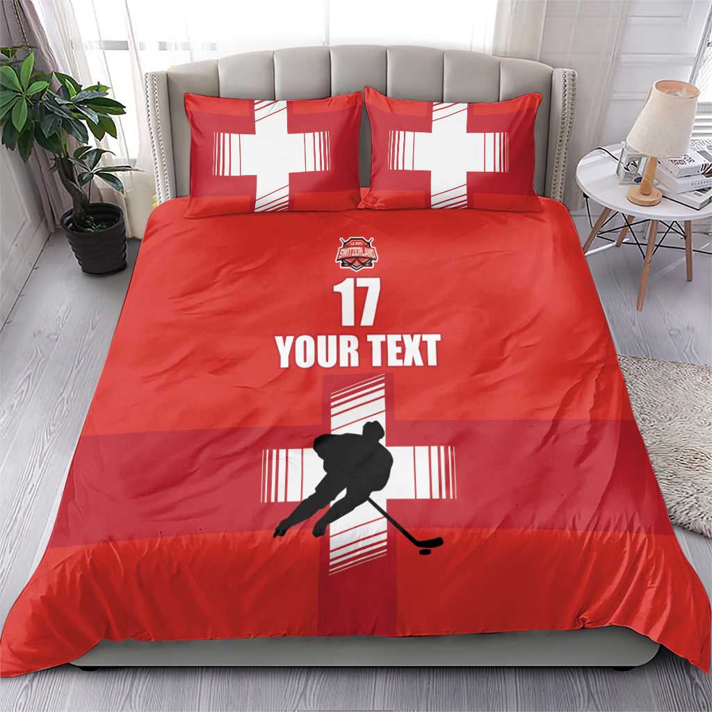 Custom Switzerland Ice Hockey Bedding Set La Nati Go Champions