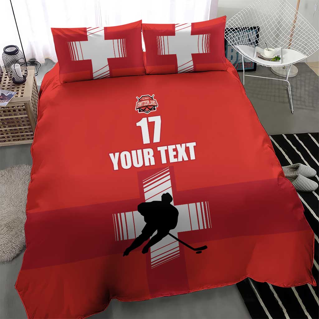 Custom Switzerland Ice Hockey Bedding Set La Nati Go Champions