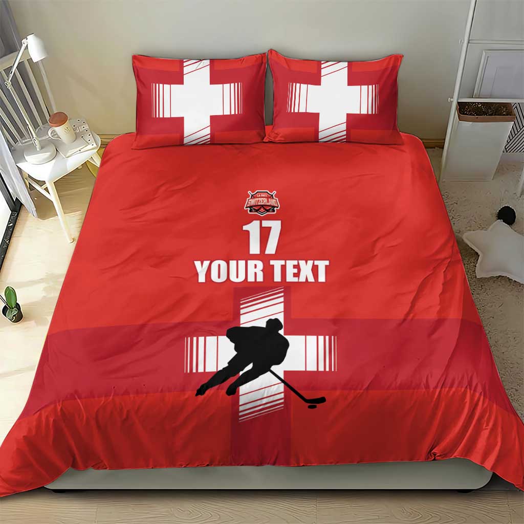 Custom Switzerland Ice Hockey Bedding Set La Nati Go Champions