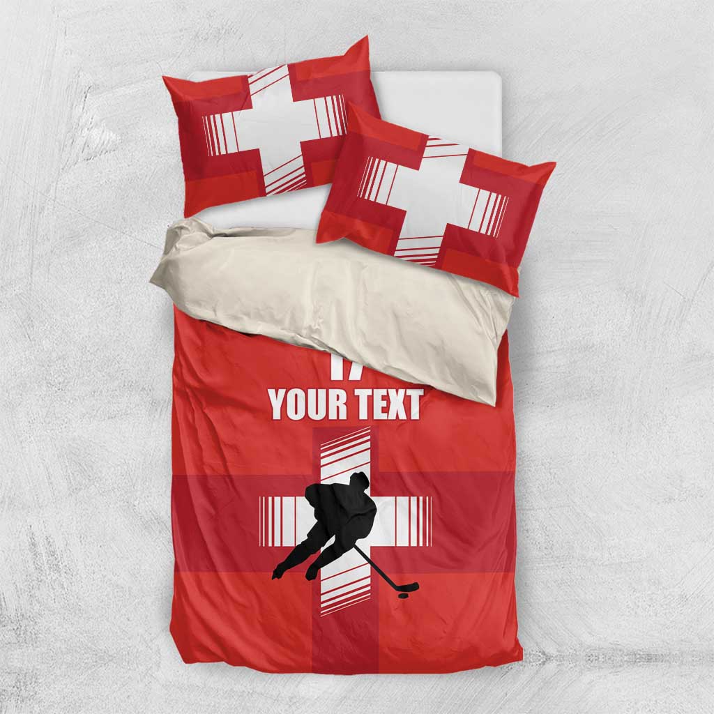 Custom Switzerland Ice Hockey Bedding Set La Nati Go Champions