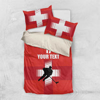 Custom Switzerland Ice Hockey Bedding Set La Nati Go Champions
