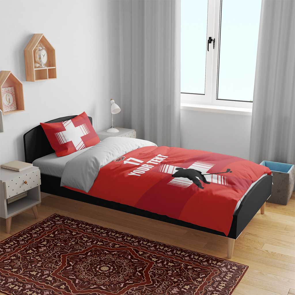 Custom Switzerland Ice Hockey Bedding Set La Nati Go Champions