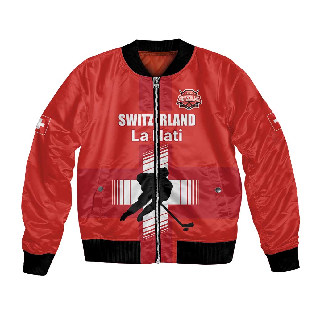 Custom Switzerland Ice Hockey Bomber Jacket La Nati Go Champions