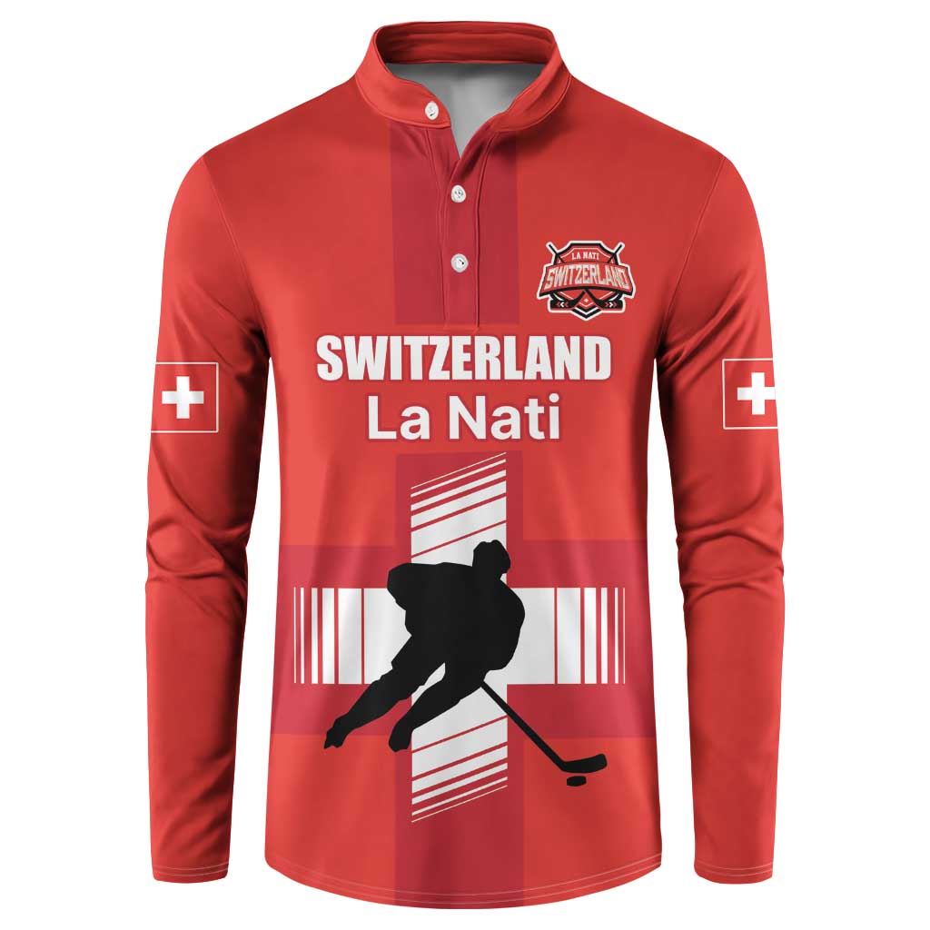 Custom Switzerland Ice Hockey Button Sweatshirt La Nati Go Champions