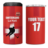 Custom Switzerland Ice Hockey 4 in 1 Can Cooler Tumbler La Nati Go Champions