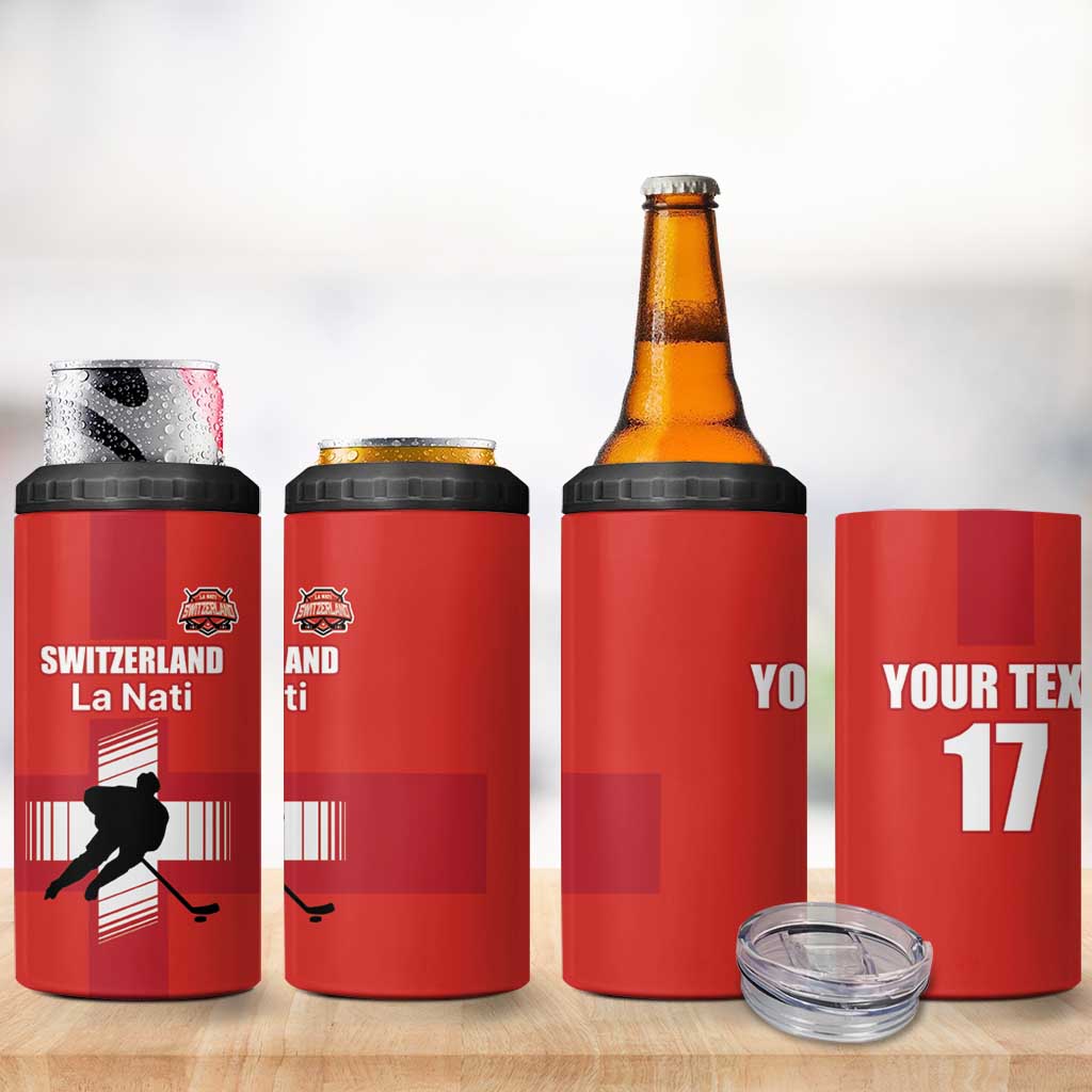 Custom Switzerland Ice Hockey 4 in 1 Can Cooler Tumbler La Nati Go Champions