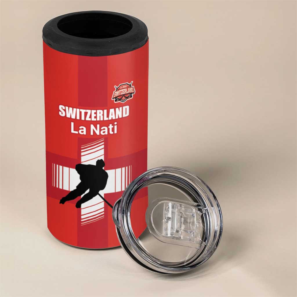 Custom Switzerland Ice Hockey 4 in 1 Can Cooler Tumbler La Nati Go Champions