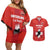 Custom Switzerland Ice Hockey Couples Matching Off Shoulder Short Dress and Hawaiian Shirt La Nati Go Champions