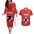 Custom Switzerland Ice Hockey Couples Matching Off The Shoulder Long Sleeve Dress and Hawaiian Shirt La Nati Go Champions