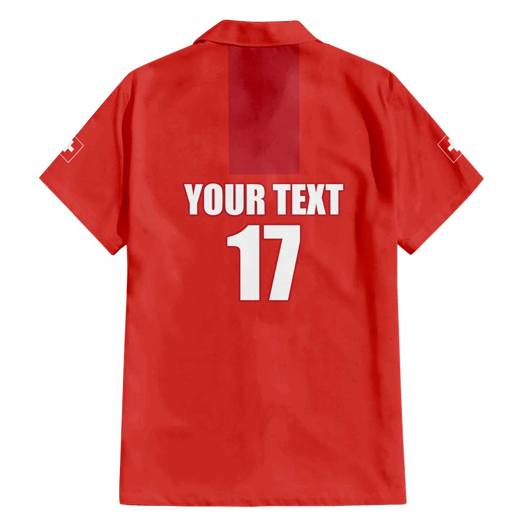 Custom Switzerland Ice Hockey Family Matching Long Sleeve Bodycon Dress and Hawaiian Shirt La Nati Go Champions