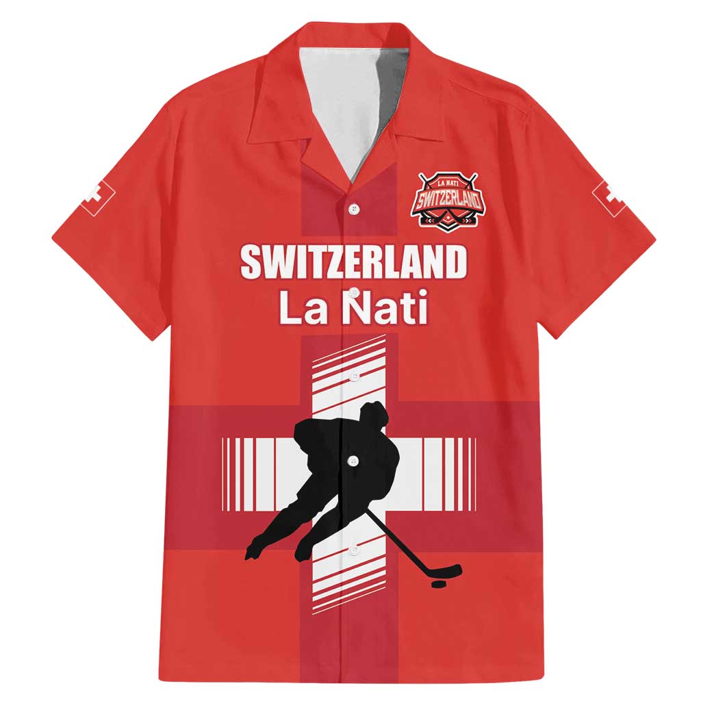 Custom Switzerland Ice Hockey Family Matching Mermaid Dress and Hawaiian Shirt La Nati Go Champions