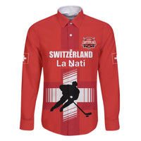 Custom Switzerland Ice Hockey Family Matching Off The Shoulder Long Sleeve Dress and Hawaiian Shirt La Nati Go Champions