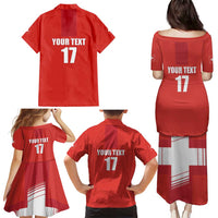 Custom Switzerland Ice Hockey Family Matching Puletasi and Hawaiian Shirt La Nati Go Champions