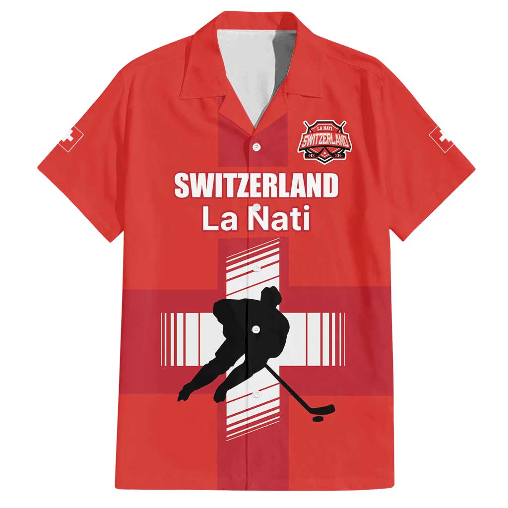 Custom Switzerland Ice Hockey Family Matching Summer Maxi Dress and Hawaiian Shirt La Nati Go Champions