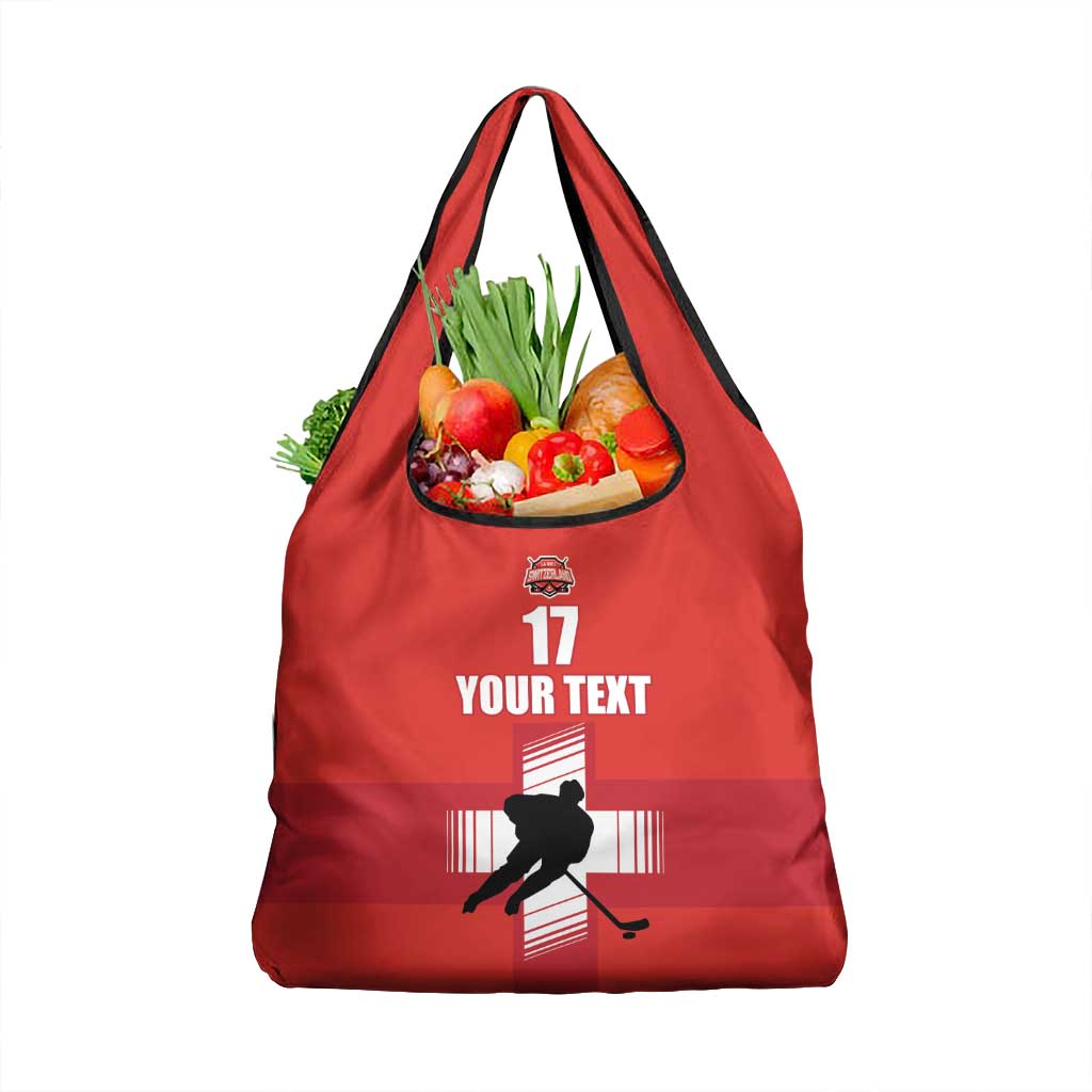 Custom Switzerland Ice Hockey Grocery Bag La Nati Go Champions